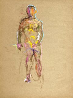 pastel drawing of male model