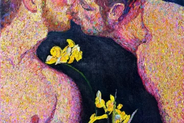 Kiss. 2023. Oil on canvas. 18″ x 24″ (46 cm. x 61 cm.)